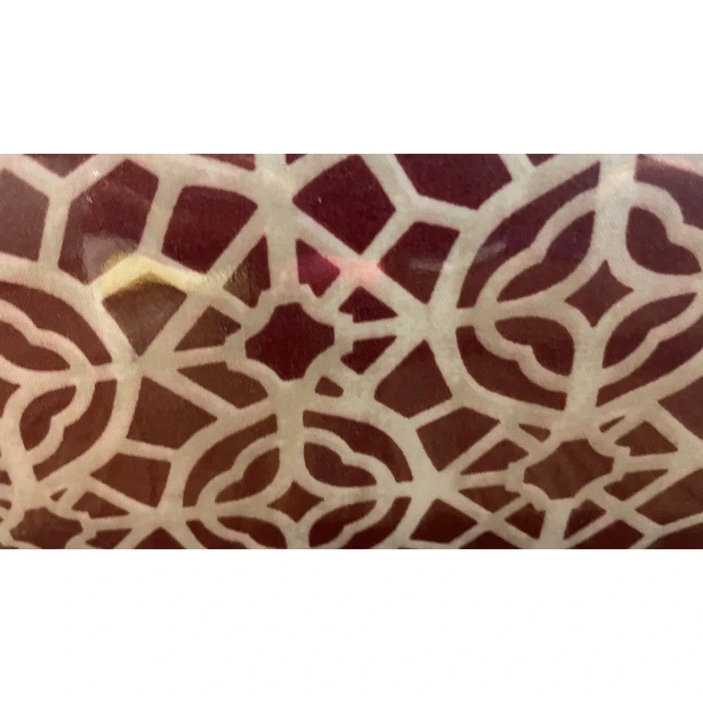 Essential Collection King Sheet Set Burgundy White Geometric Microfiber 4pc